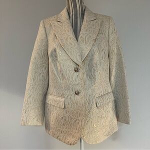New! JM Studio Cream Gold Blazer Womens Size 14W Jacket Evening Church $260